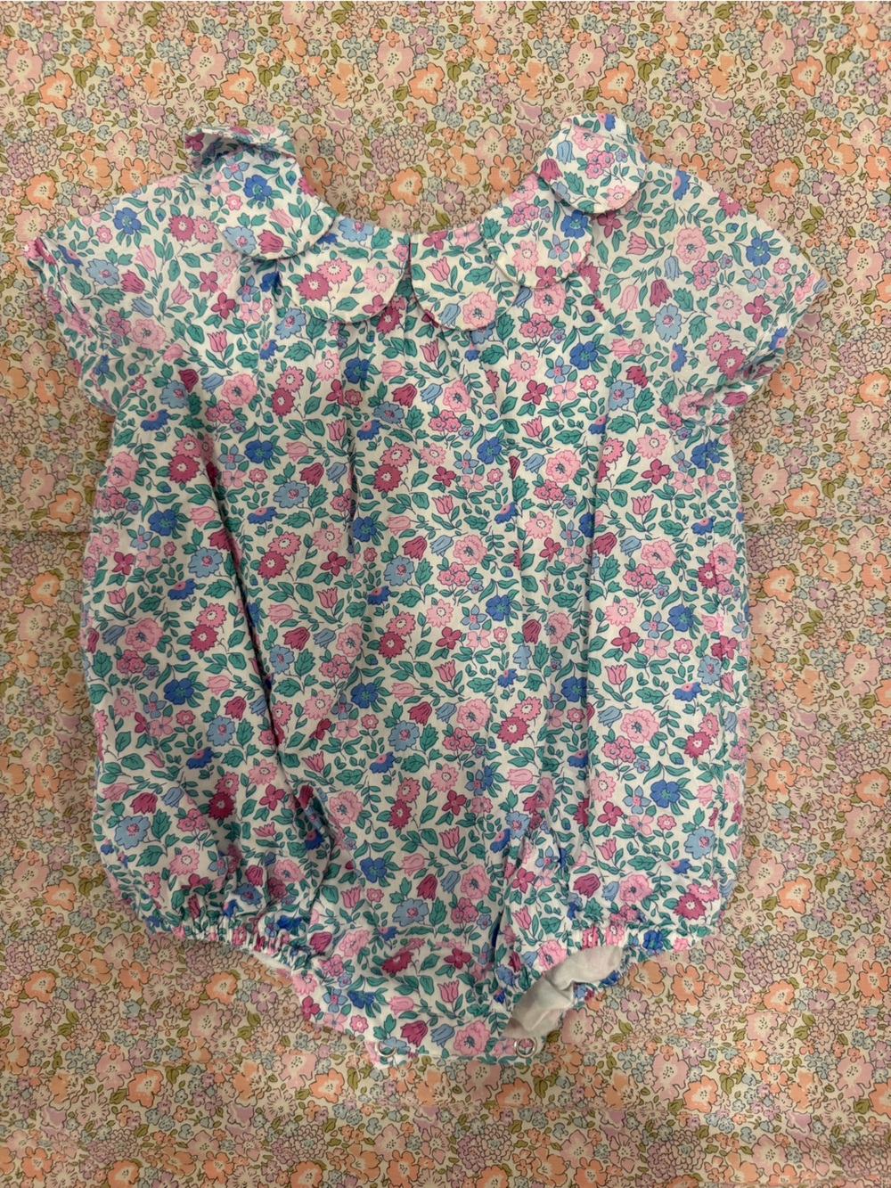Jacadi Liberty Print Ruffle Baby Romper